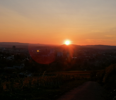 Feierabend mit Blick auf Heilbronn bei Sonnenuntergang